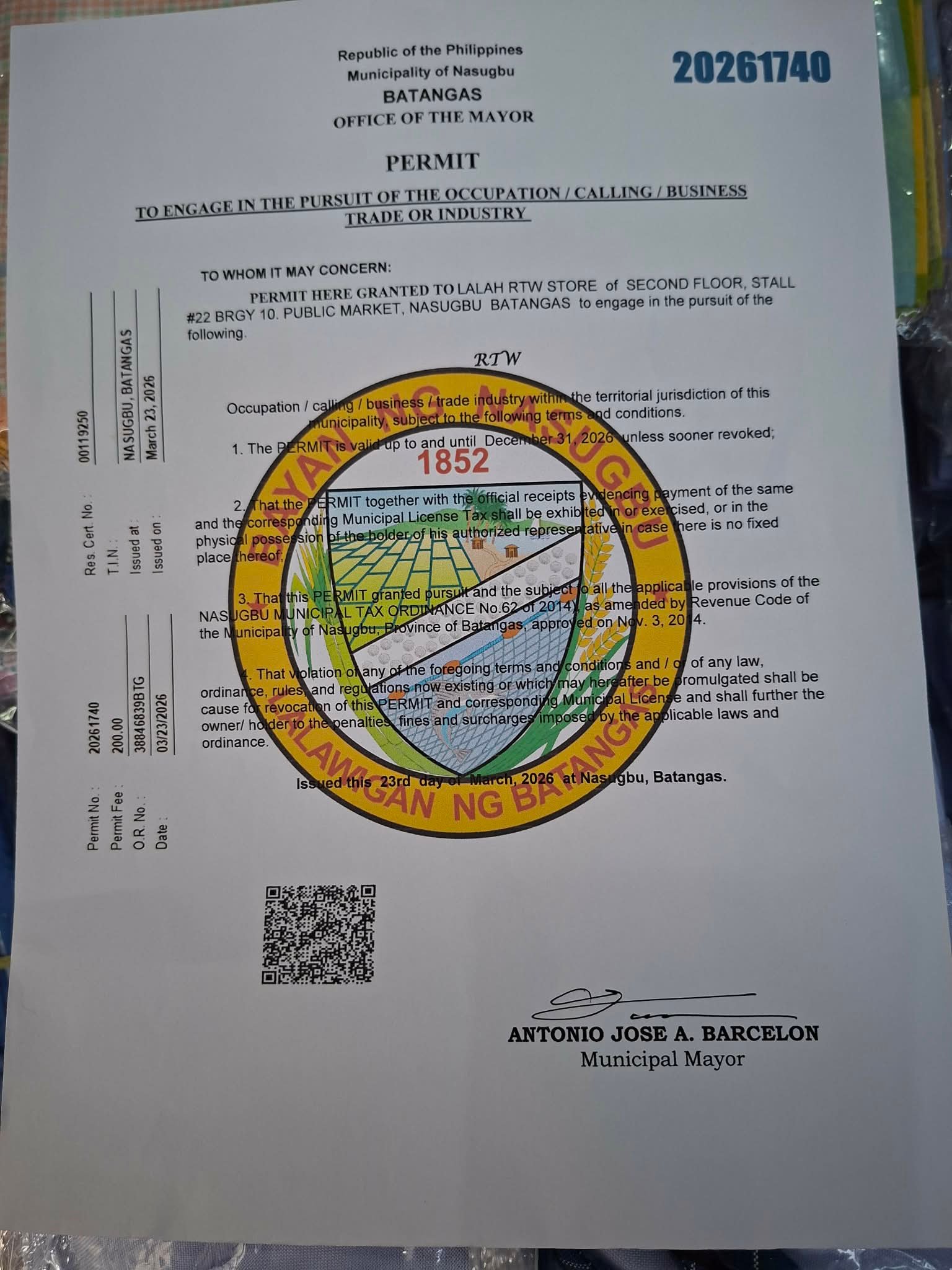 Business permit